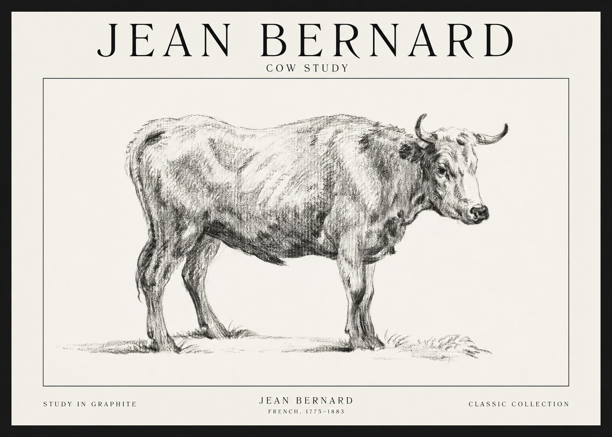 Jean Bernard Cow Study No1 - Juliste