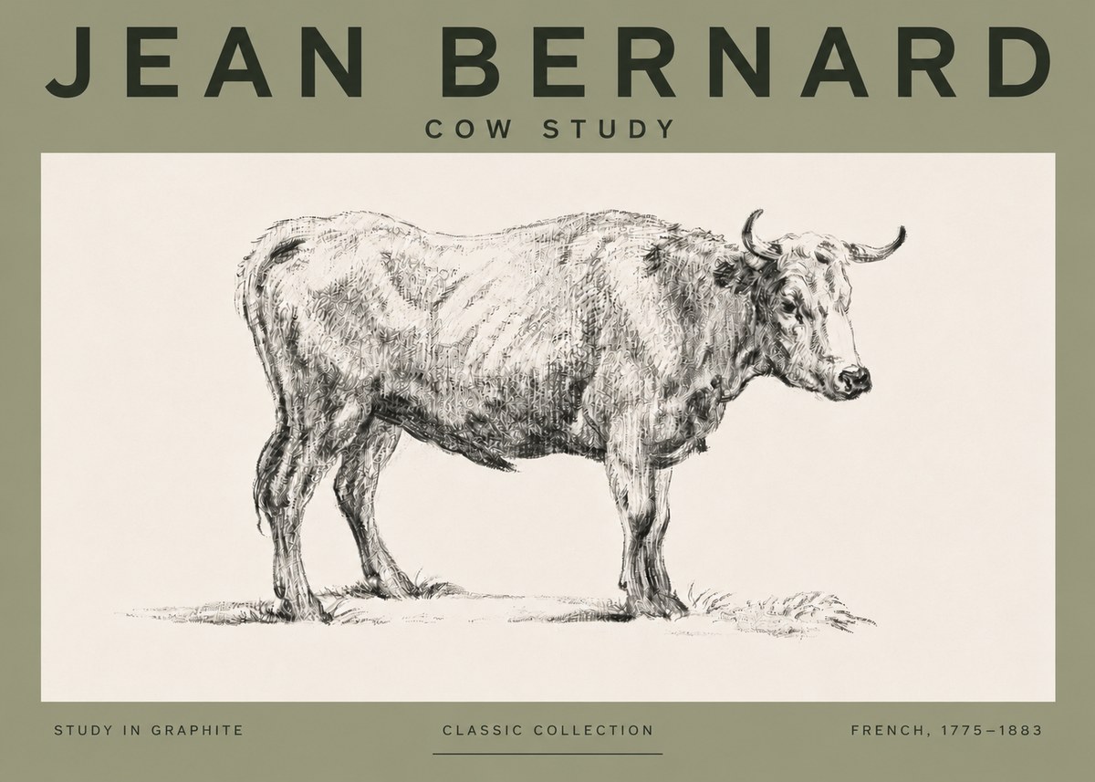 Jean Bernard Cow Study No4 - Juliste
