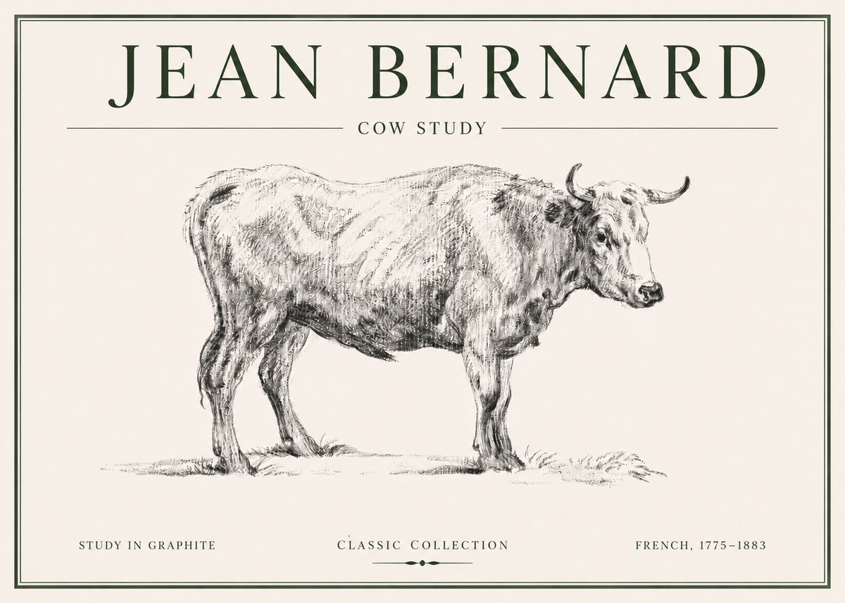 Jean Bernard Cow Study No6 - Juliste