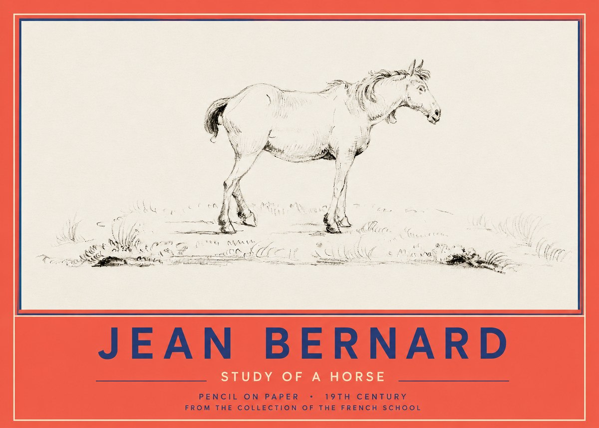 Jean Bernard Study of a Horse IV No2 - Juliste