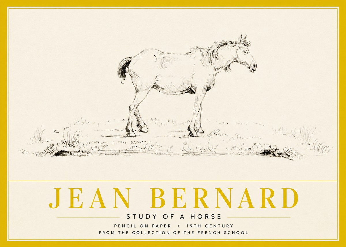 Jean Bernard Study of a Horse IV No3 - Juliste