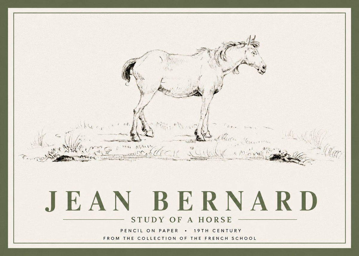 Jean Bernard Study of a Horse IV No5 - Juliste