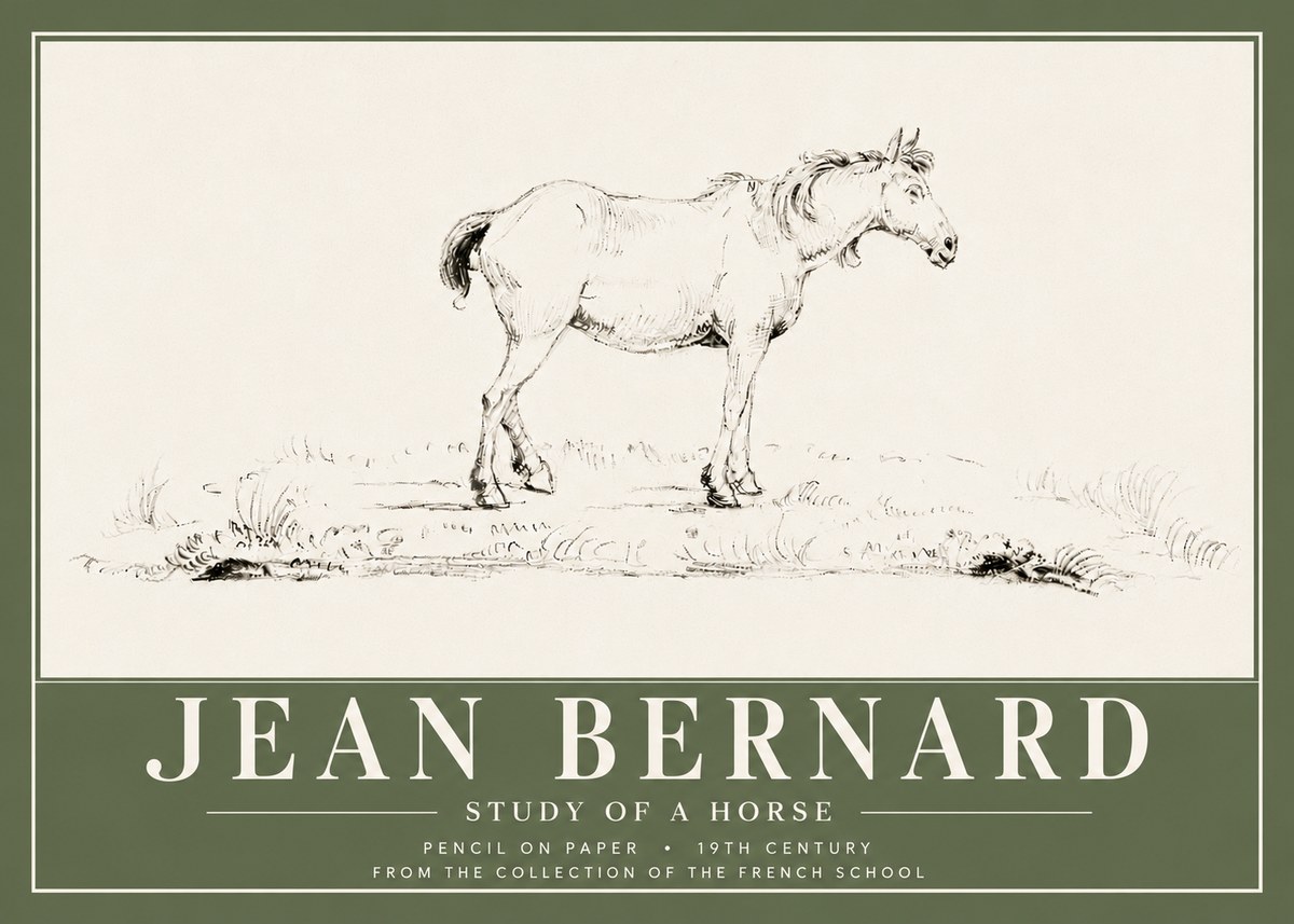 Jean Bernard Study of a Horse IV No6 - Juliste