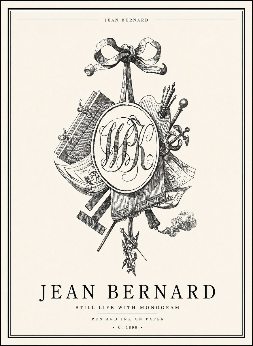 Jean Bernard Still Life with Monogram No1 - Juliste
