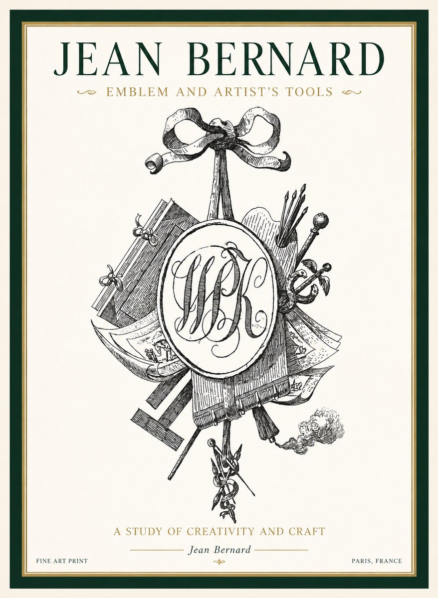 Jean Bernard Still Life with Monogram No2 - Juliste