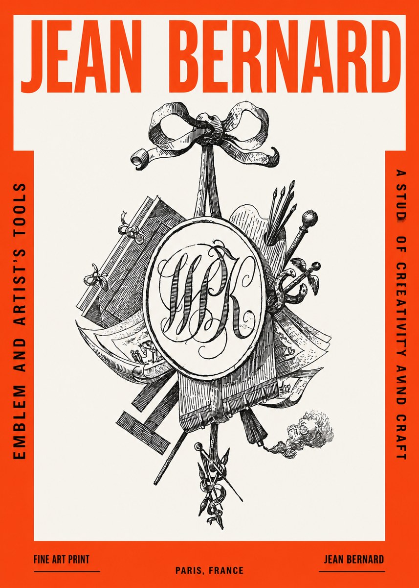 Jean Bernard Still Life with Monogram No3 - Juliste