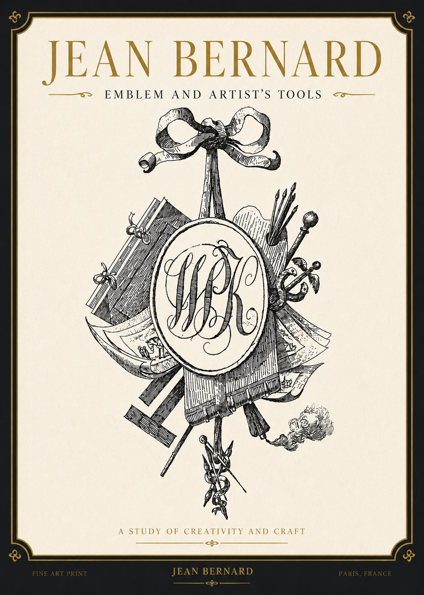 Jean Bernard Still Life with Monogram No4 - Juliste