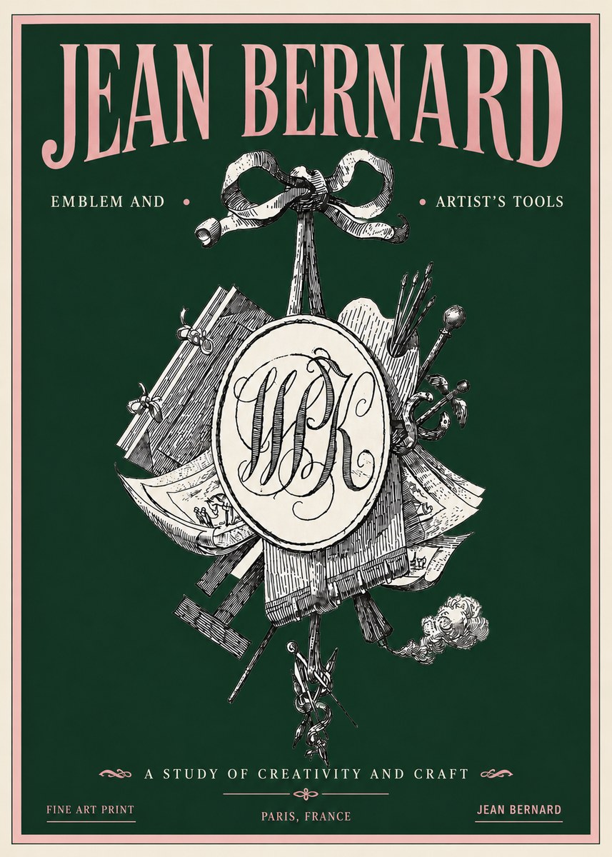 Jean Bernard Still Life with Monogram No5 - Juliste