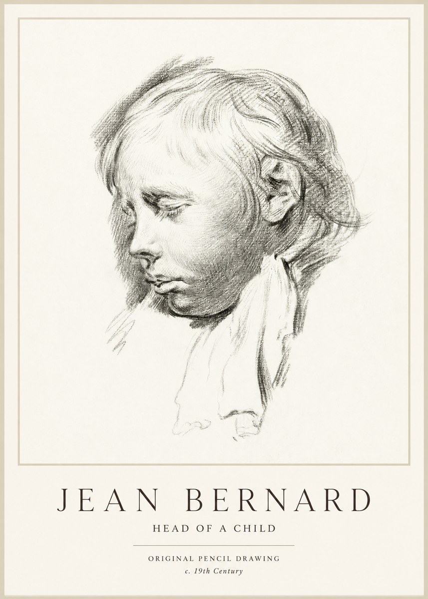 Jean Bernard Head of a Child No1 - Juliste