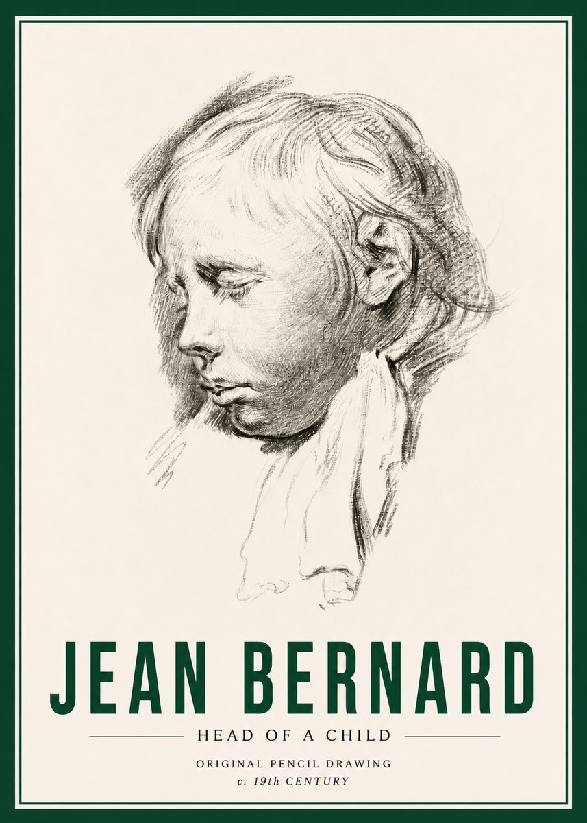 Jean Bernard Head of a Child No4 - Juliste