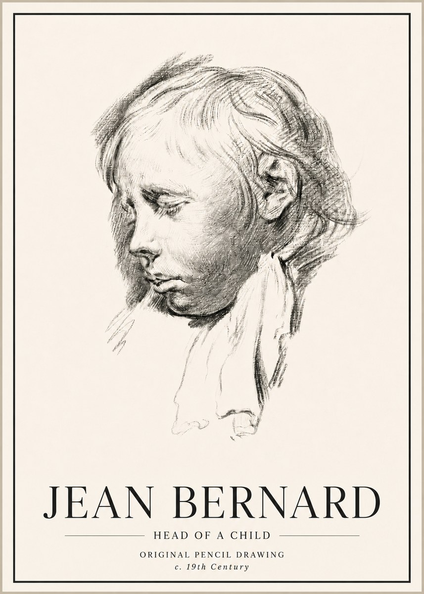 Jean Bernard Head of a Child No5 - Juliste