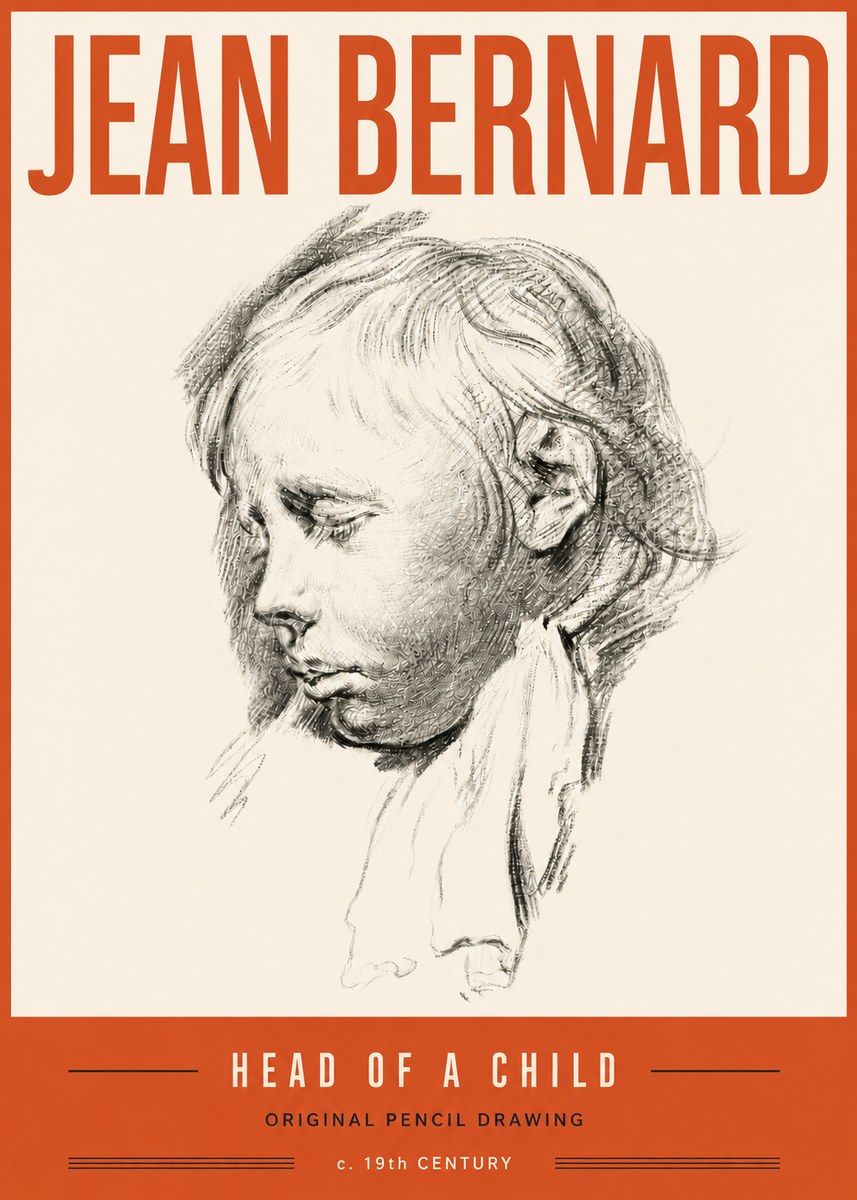 Jean Bernard Head of a Child No6 - Juliste