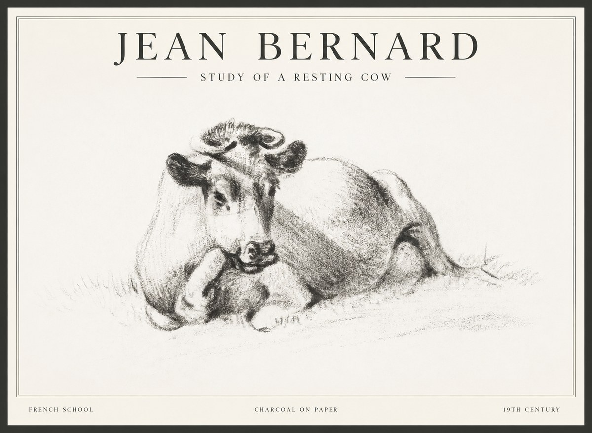 Jean Bernard Reclining Cow I No5 - Juliste