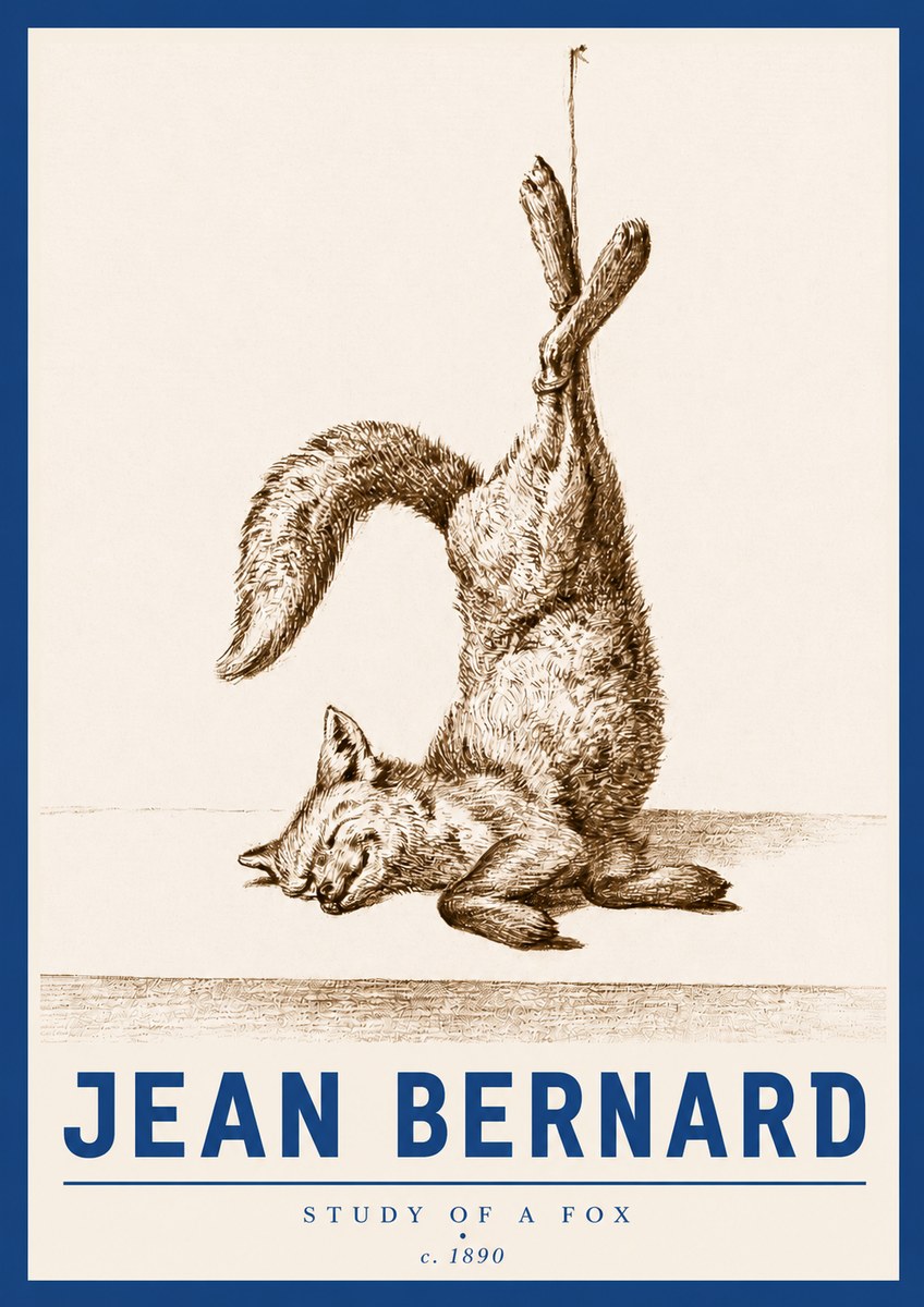 Jean Bernard Study of a Fox No4 - Juliste