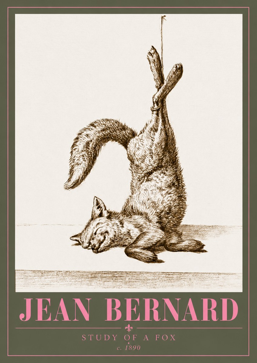 Jean Bernard Study of a Fox No5 - Juliste