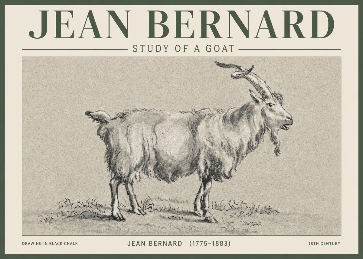 Jean Bernard Study of a Goat II No3 - Juliste
