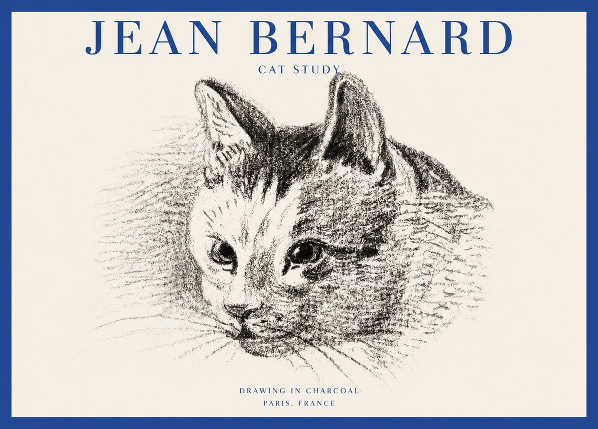 Jean Bernard Cat Study III No2 - Juliste