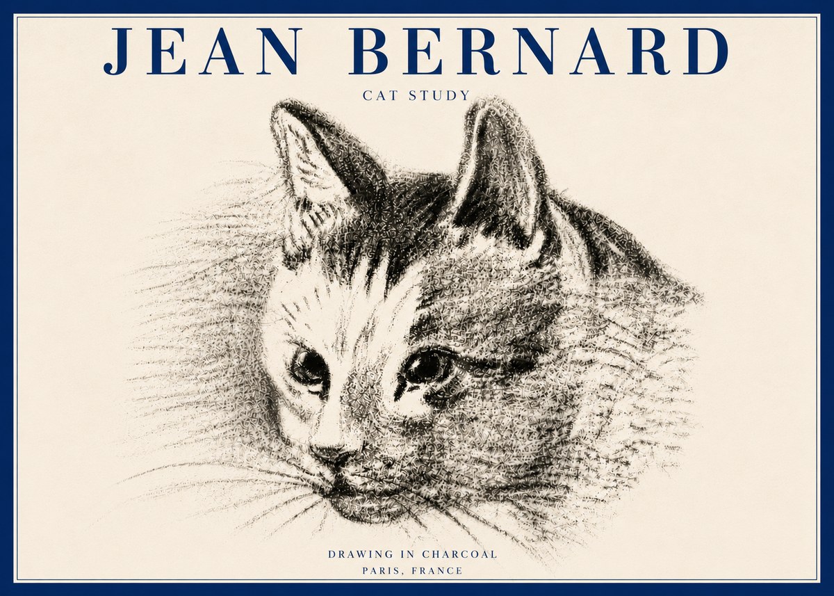 Jean Bernard Cat Study III No6 - Juliste