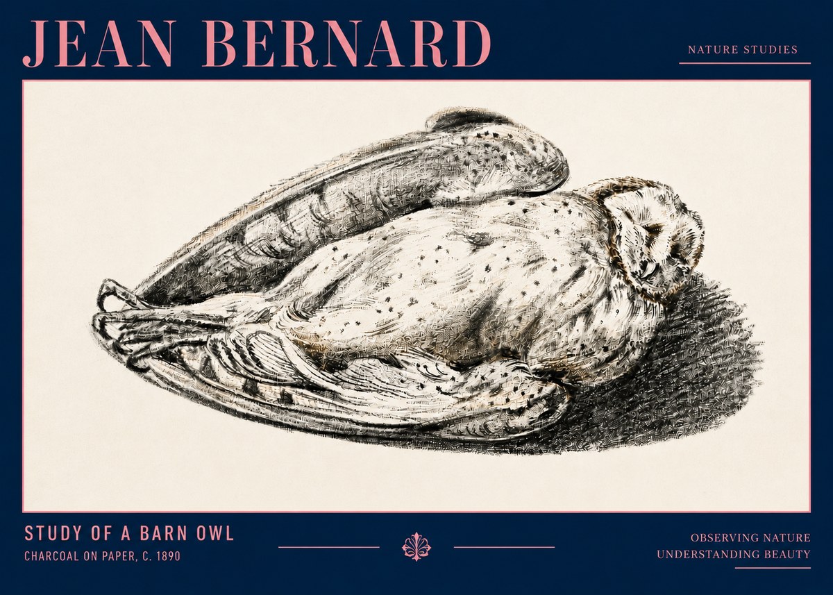 Jean Bernard Sleeping Owl No4 - Juliste