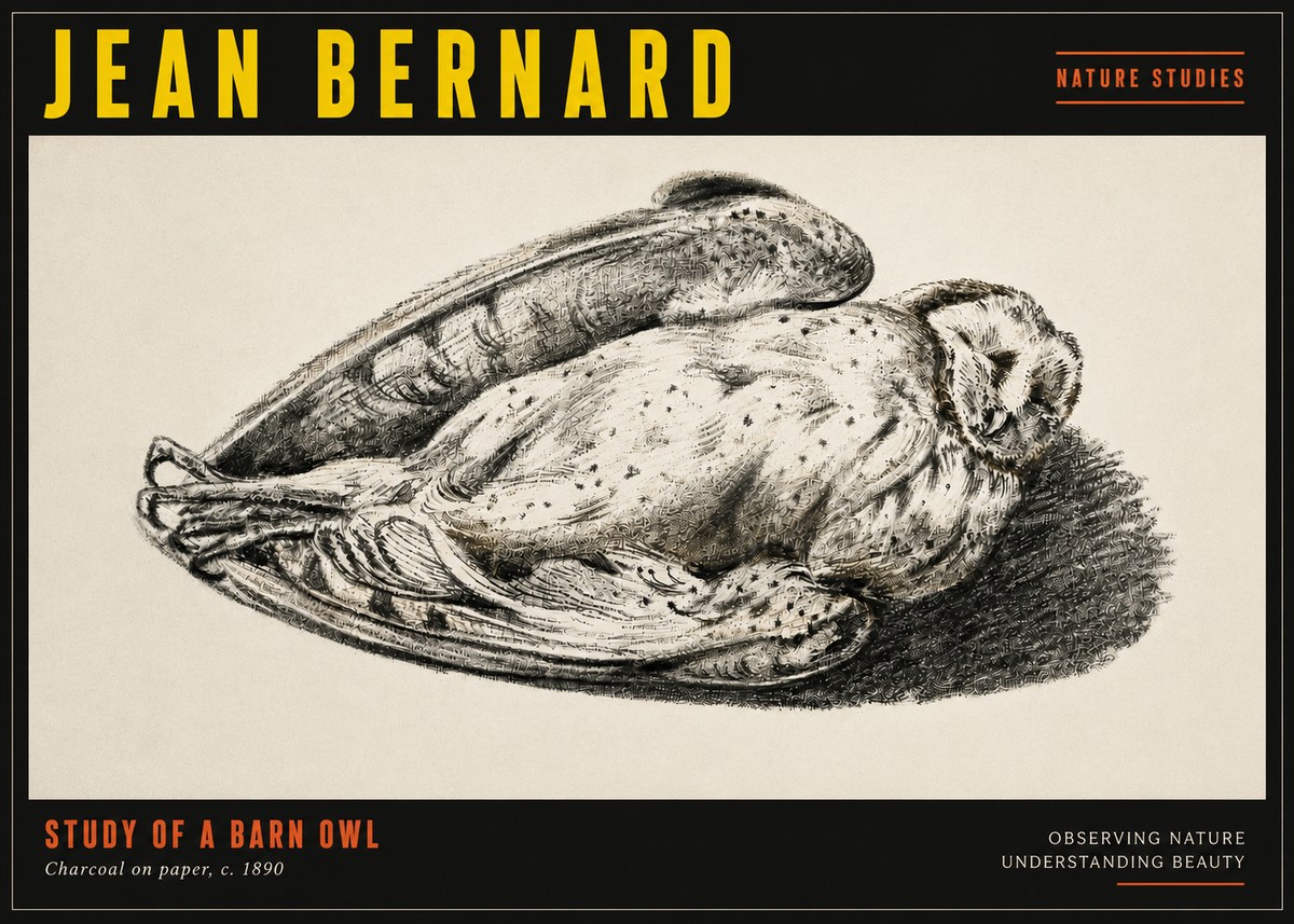 Jean Bernard Sleeping Owl No5 - Juliste