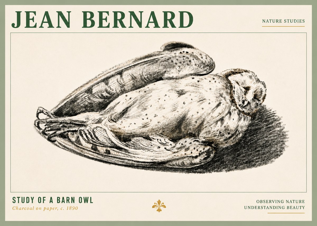 Jean Bernard Sleeping Owl No6 - Juliste