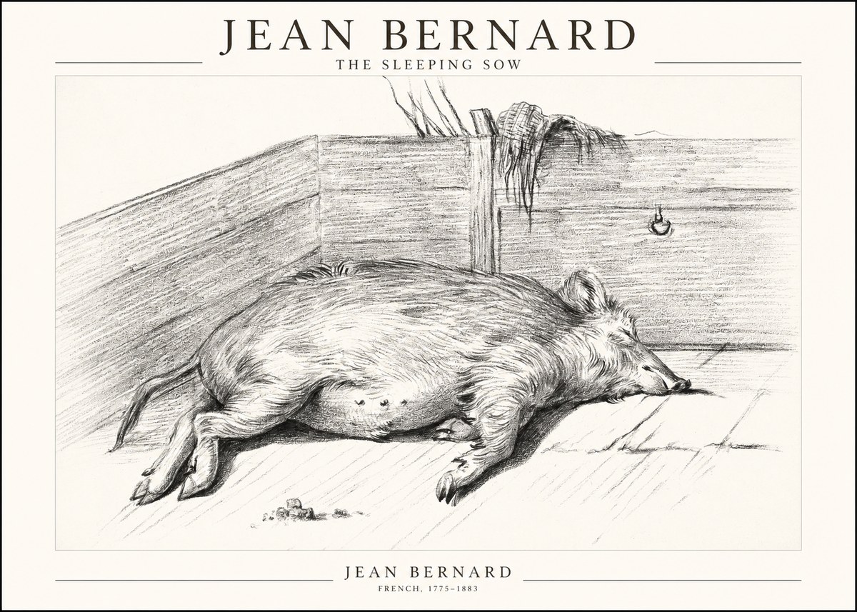 Jean Bernard The Sleeping Sow No1 - Juliste