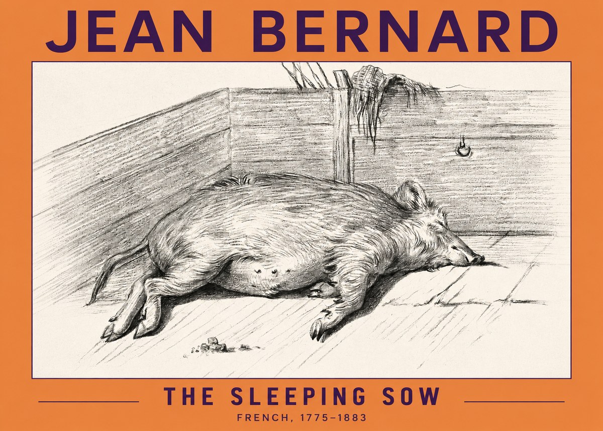 Jean Bernard The Sleeping Sow No2 - Juliste