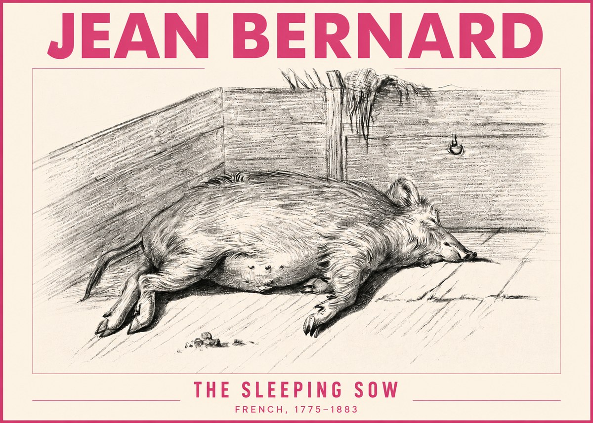 Jean Bernard The Sleeping Sow No3 - Juliste