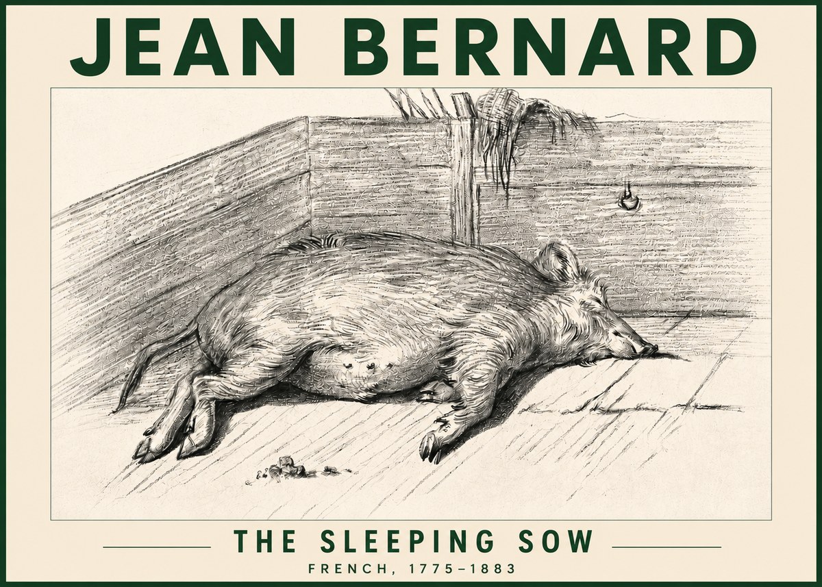 Jean Bernard The Sleeping Sow No4 - Juliste