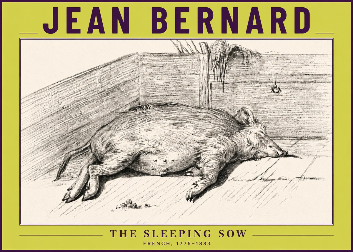 Jean Bernard The Sleeping Sow No6 - Juliste
