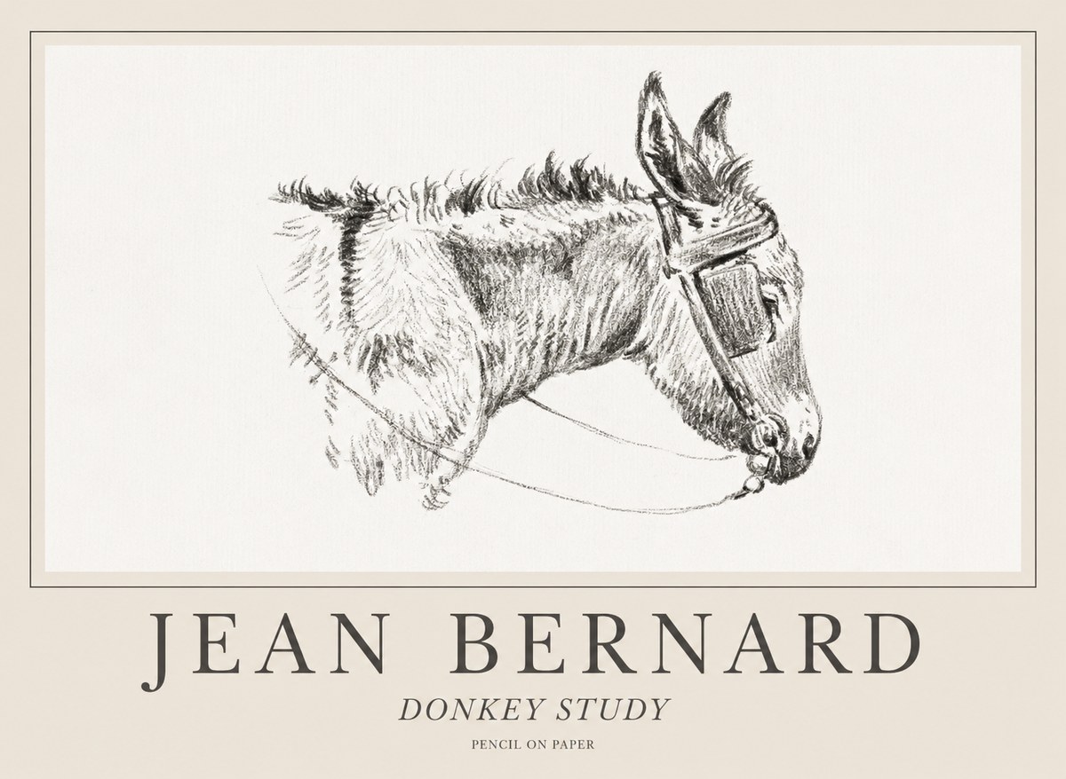 Jean Bernard Donkey Study II No1 - Juliste