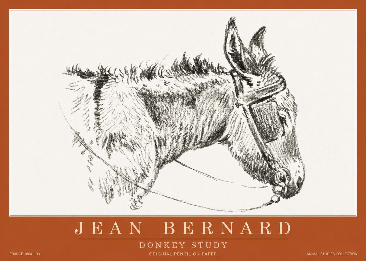 Jean Bernard Donkey Study II No2 - Juliste