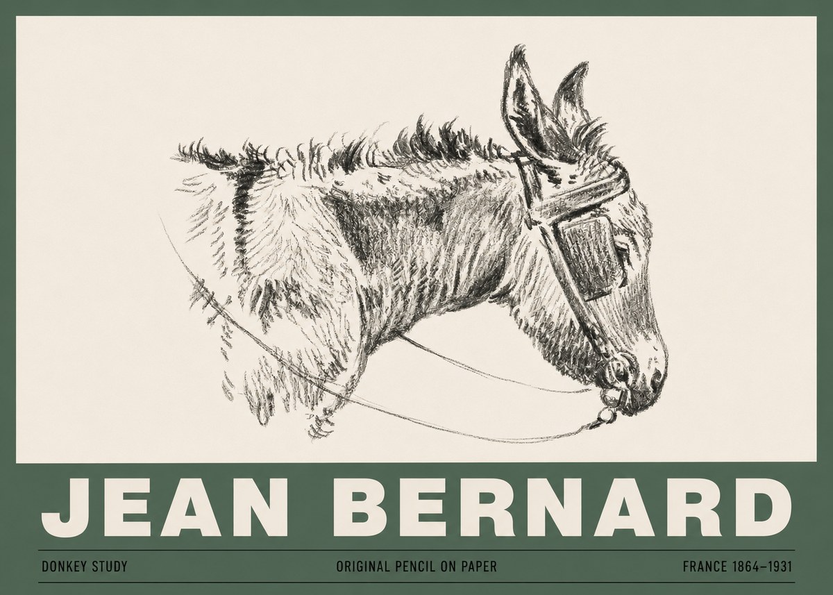 Jean Bernard Donkey Study II No3 - Juliste