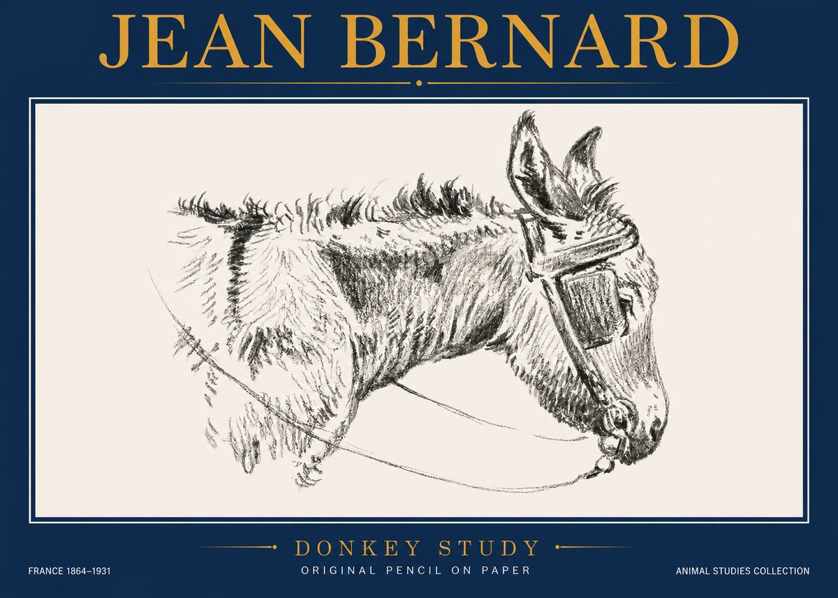 Jean Bernard Donkey Study II No4 - Juliste