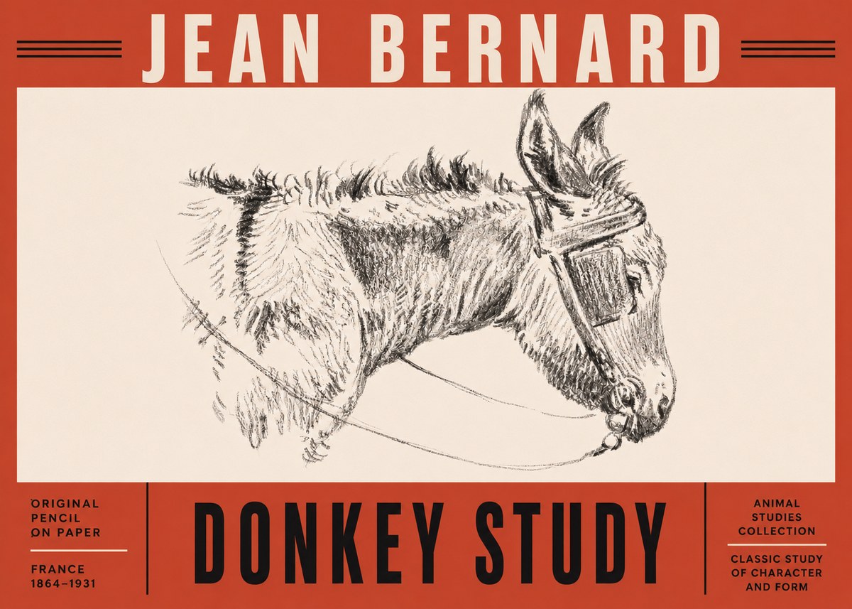 Jean Bernard Donkey Study II No5 - Juliste