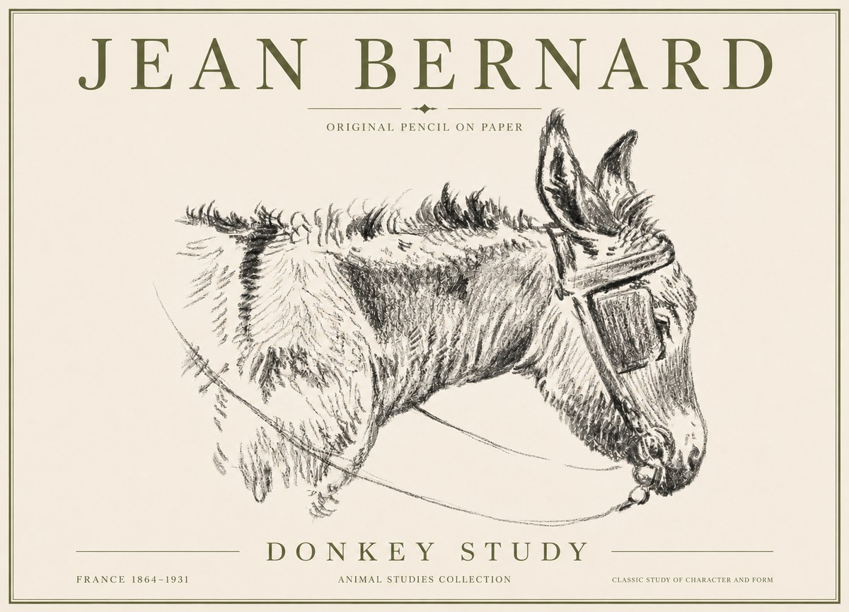 Jean Bernard Donkey Study II No6 - Juliste