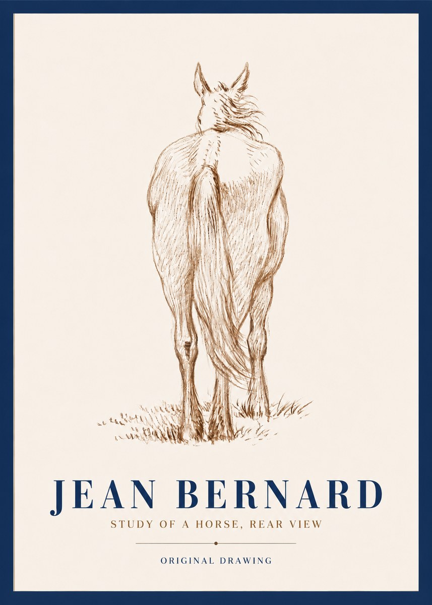 Jean Bernard Study of a Horse, Rear View No4 - Juliste
