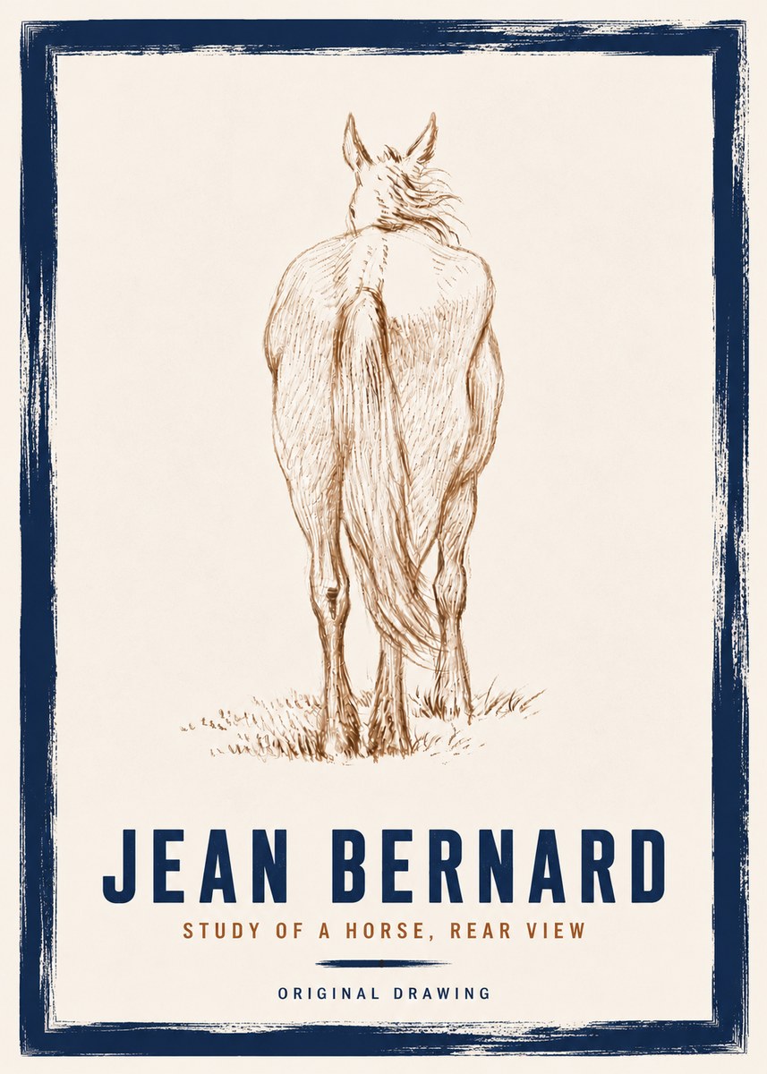 Jean Bernard Study of a Horse, Rear View No6 - Juliste
