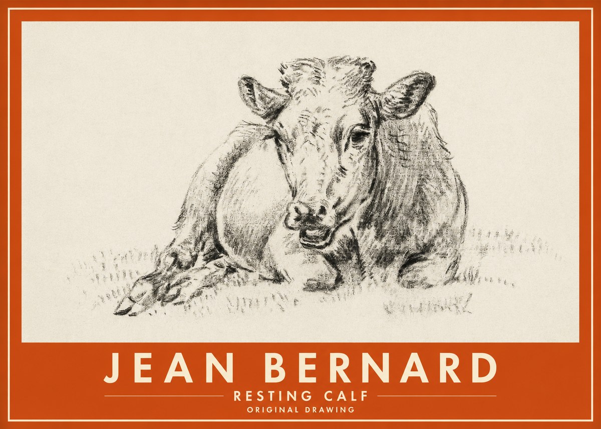 Jean Bernard Resting Calf II No2 - Juliste