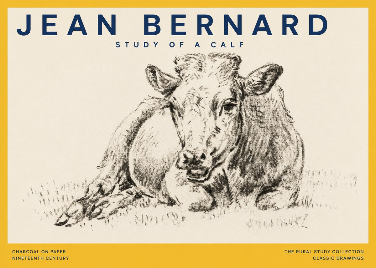 Jean Bernard Resting Calf II No5 - Juliste