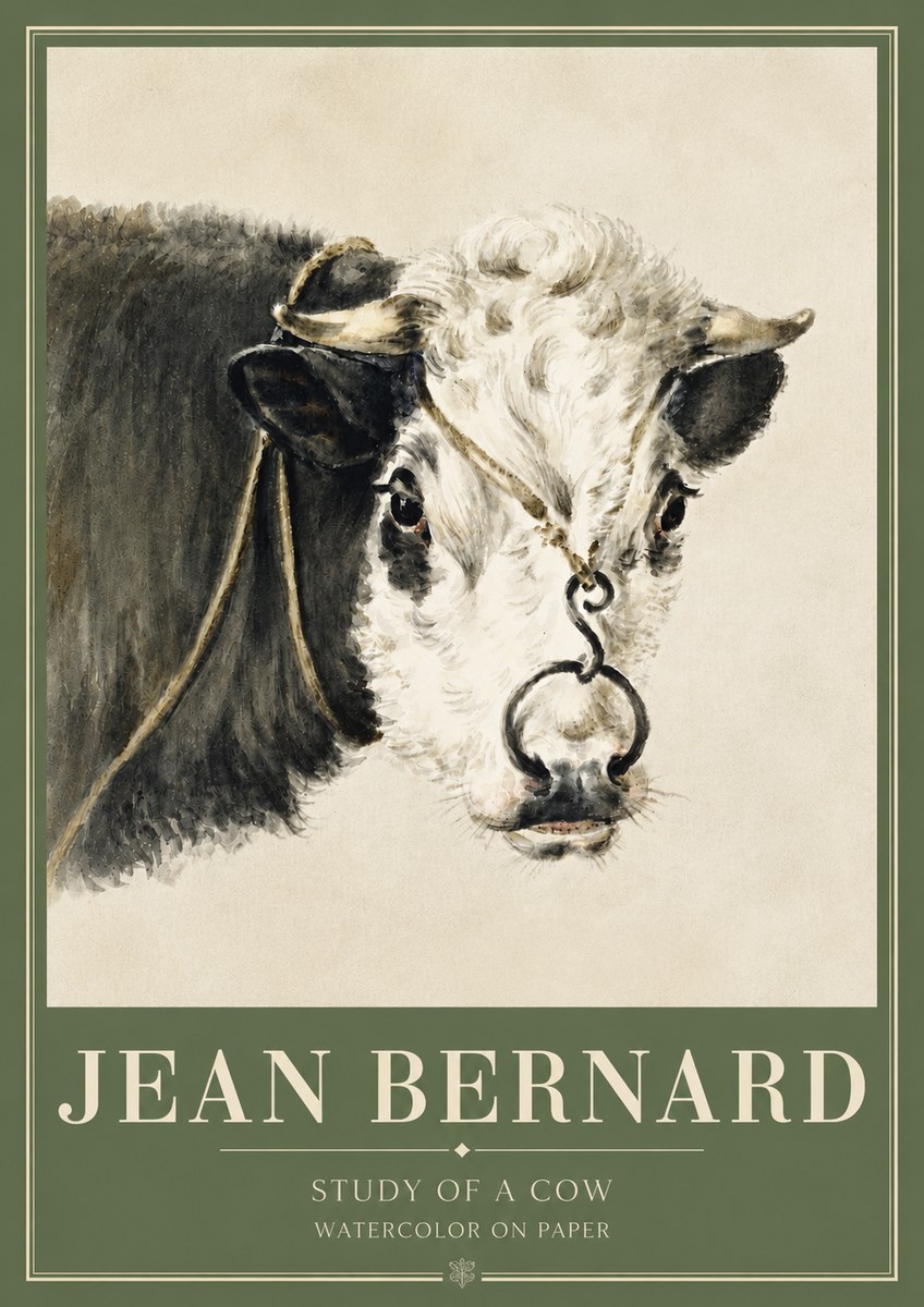 Jean Bernard Study of a Cow I No3 - Juliste