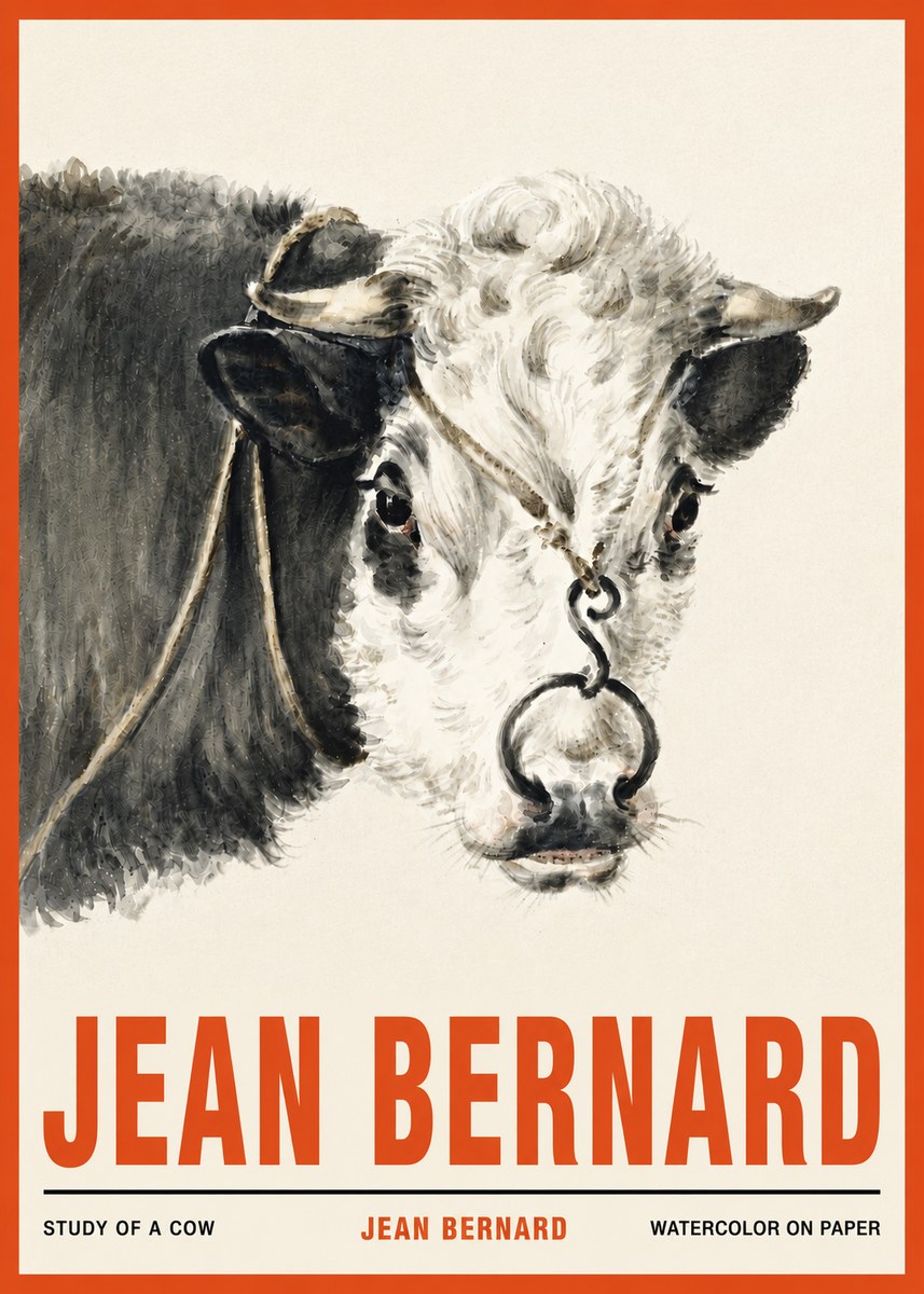 Jean Bernard Study of a Cow I No4 - Juliste