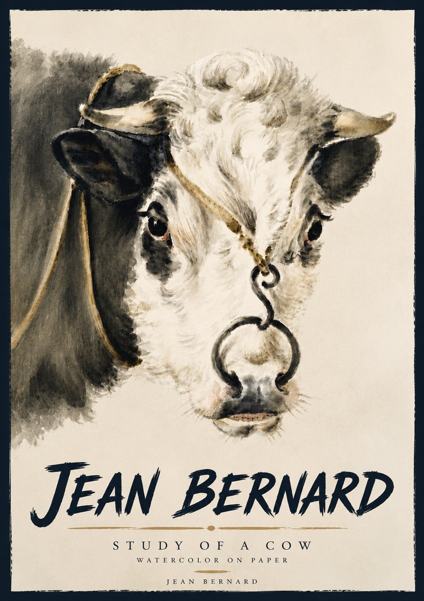 Jean Bernard Study of a Cow I No5 - Juliste