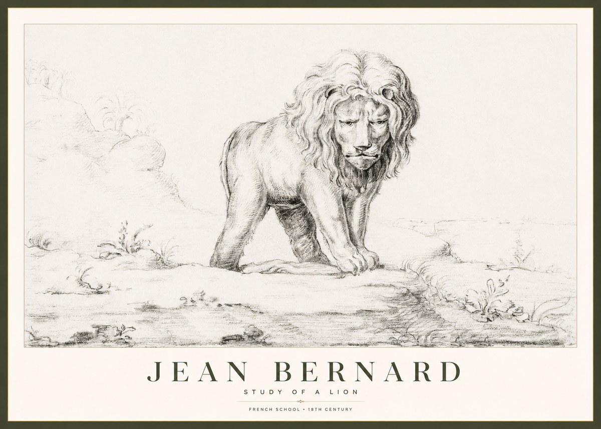 Jean Bernard Study of a Lion I No1 - Juliste
