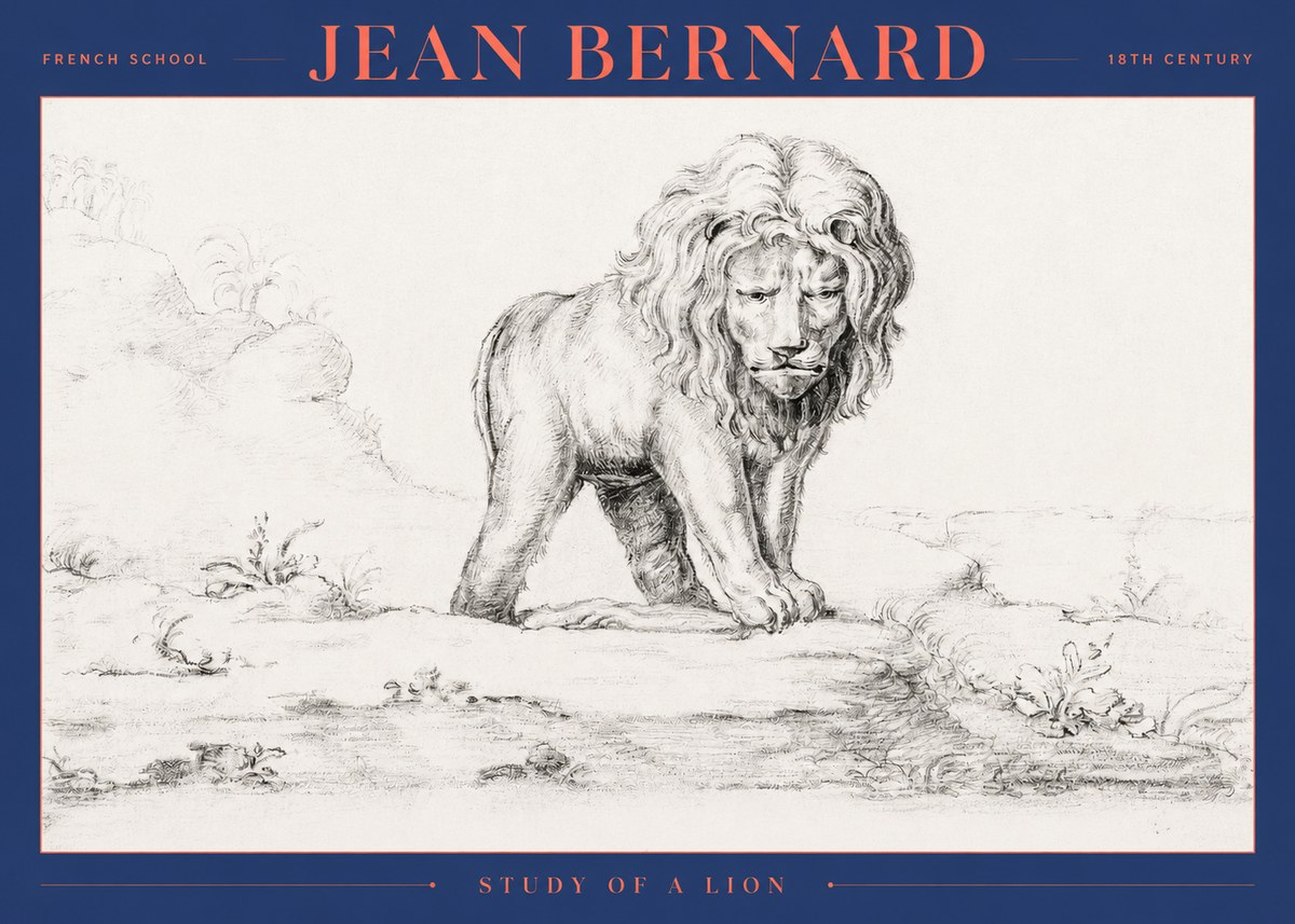 Jean Bernard Study of a Lion I No2 - Juliste