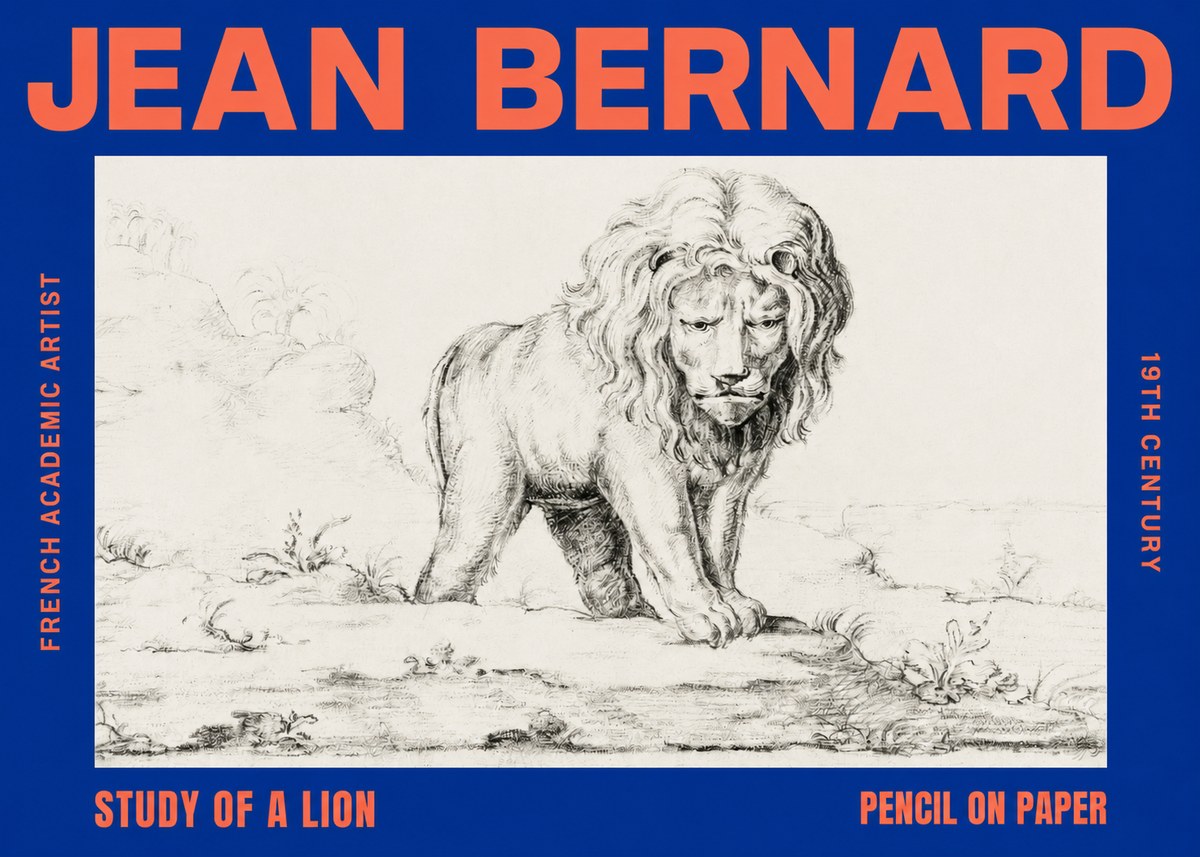 Jean Bernard Study of a Lion I No6 - Juliste