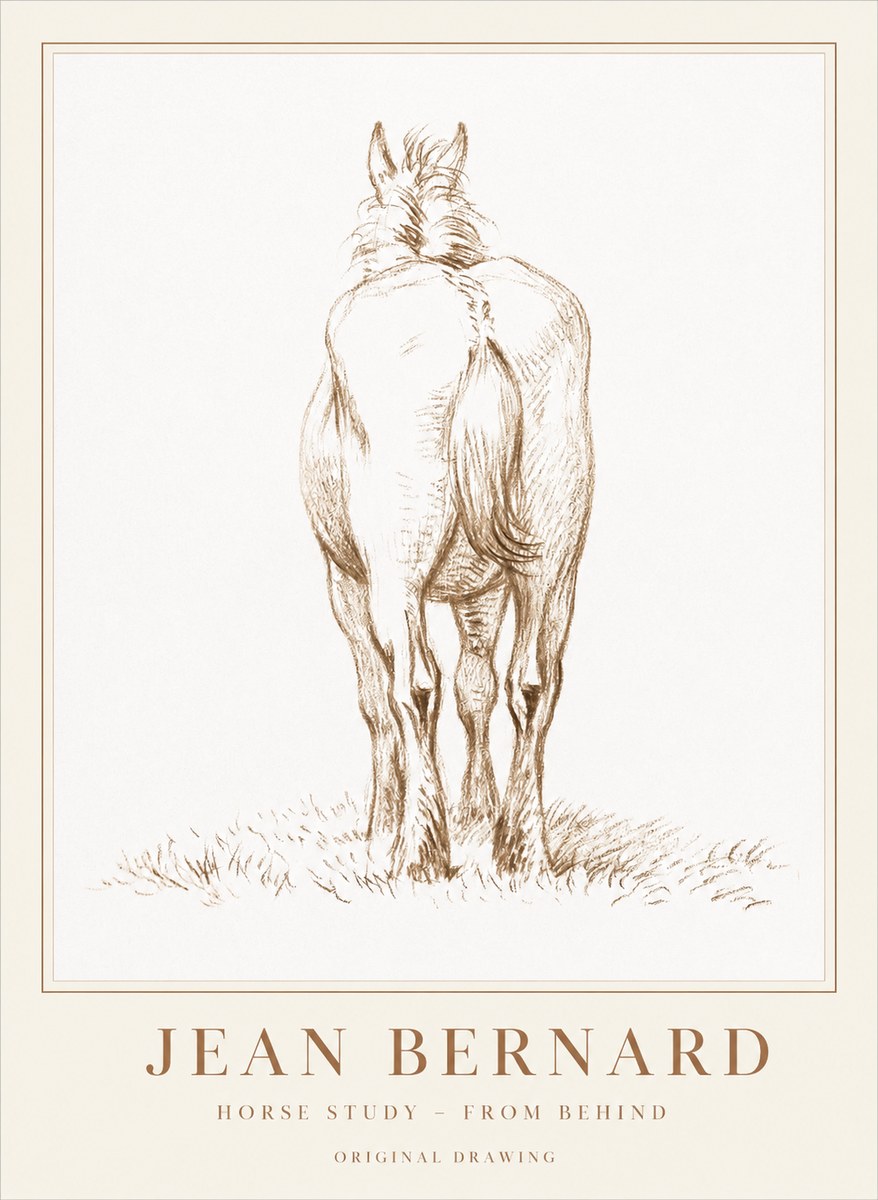 Jean Bernard Horse Study - from Behind No1 - Juliste
