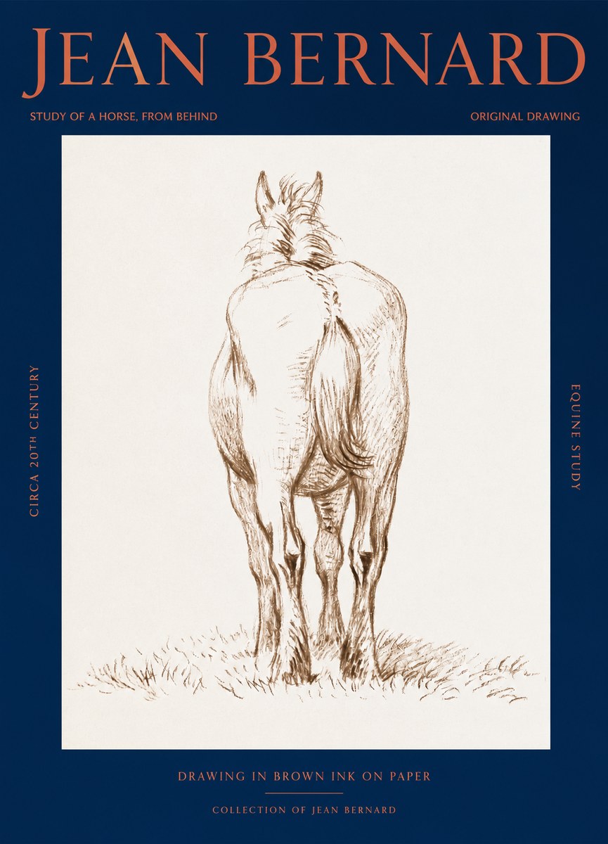 Jean Bernard Horse Study - from Behind No3 - Juliste