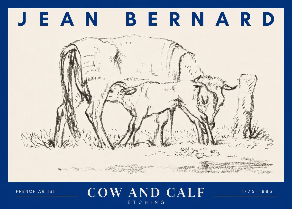 Jean Bernard Cow and Calf I No2 - Juliste