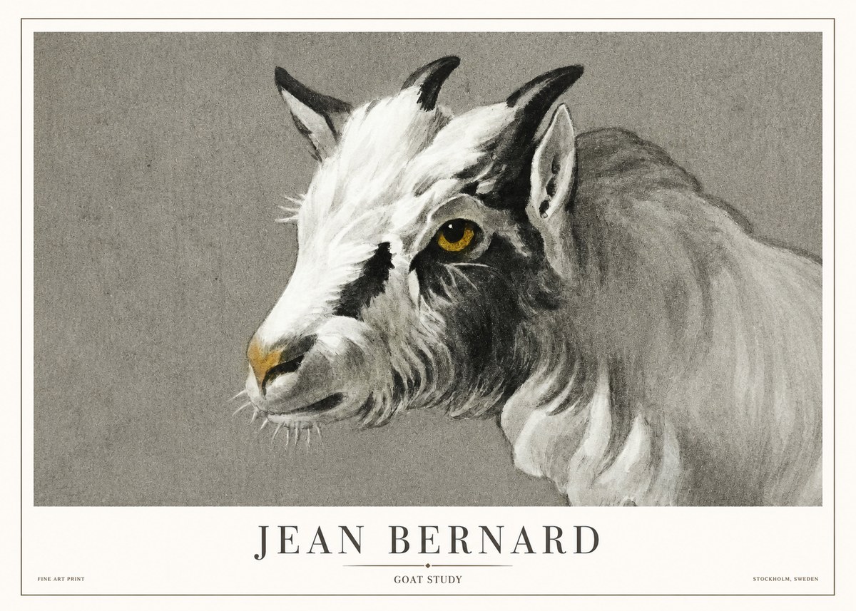 Jean Bernard Goat Study No1 - Juliste